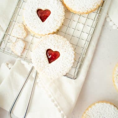 cut out Linzer cookies
