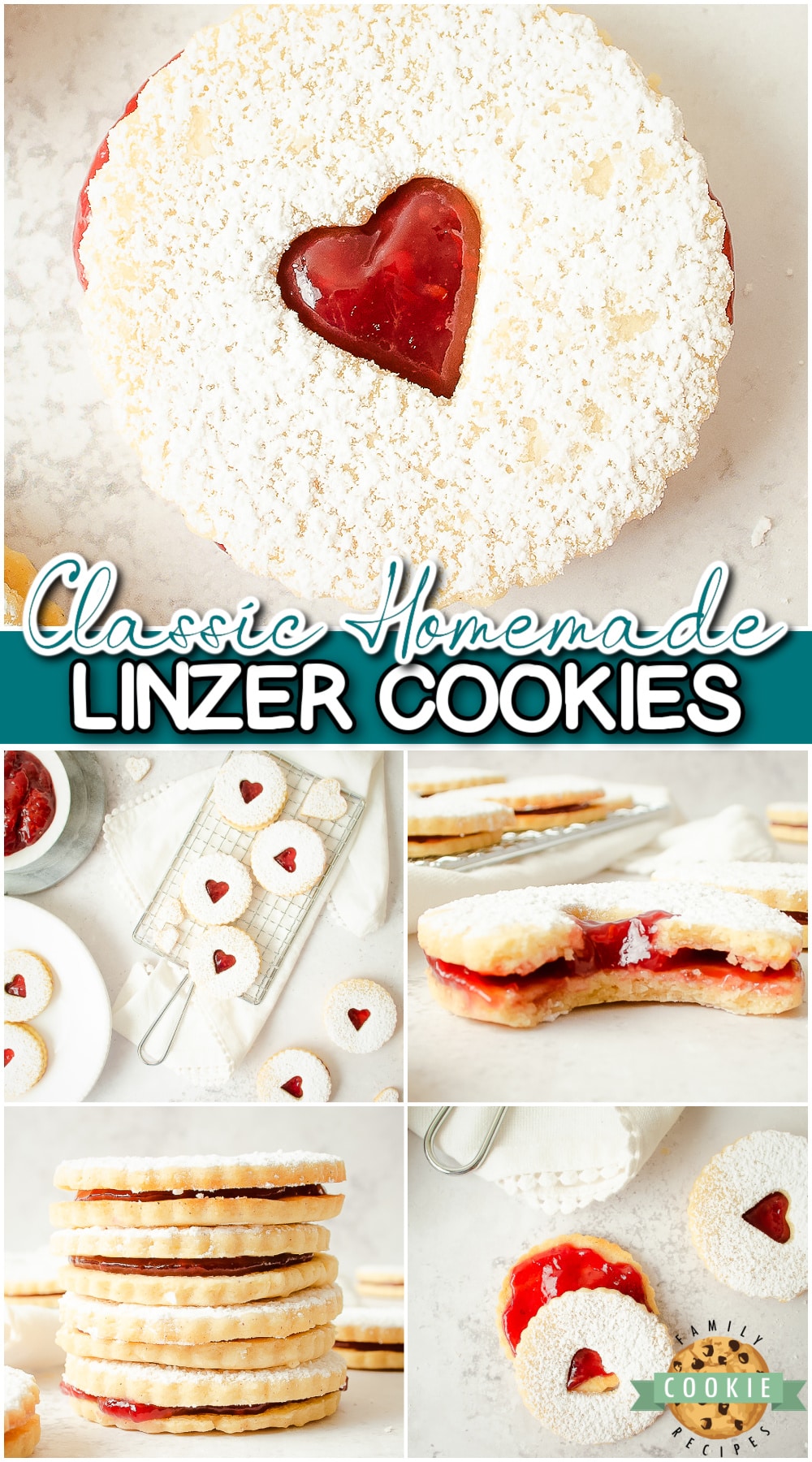 Linzer Cookies are a classic holiday cookie popular at Christmas cookie exchanges! Classic Linzer cookie recipe made with buttery shortbread & filled with sweet jam. via @buttergirls