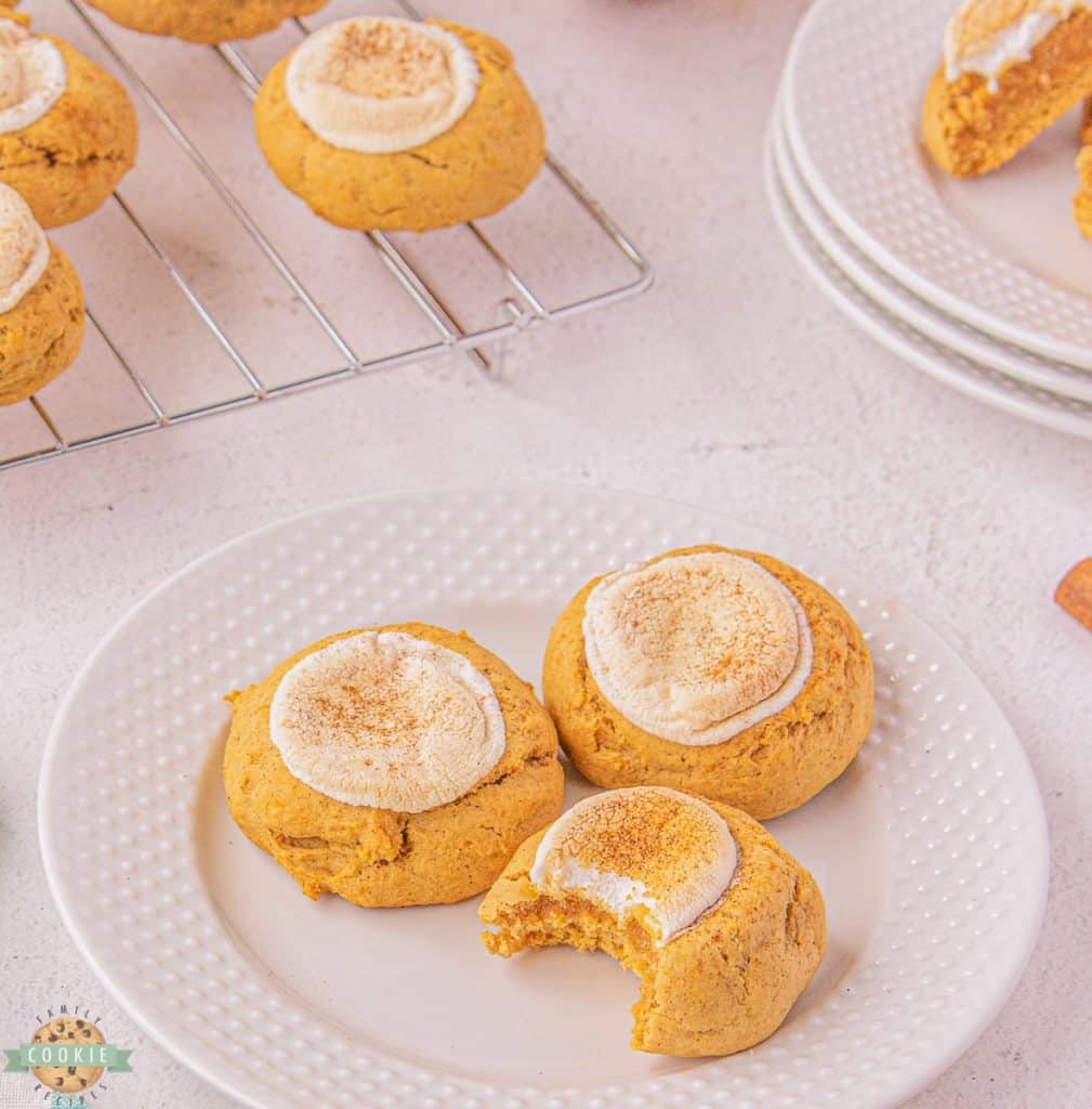 marshmallow cookies on a plate