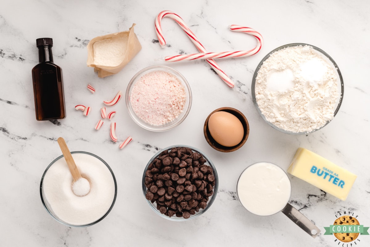 Ingredients in Peppermint Chocolate Chip Cookies