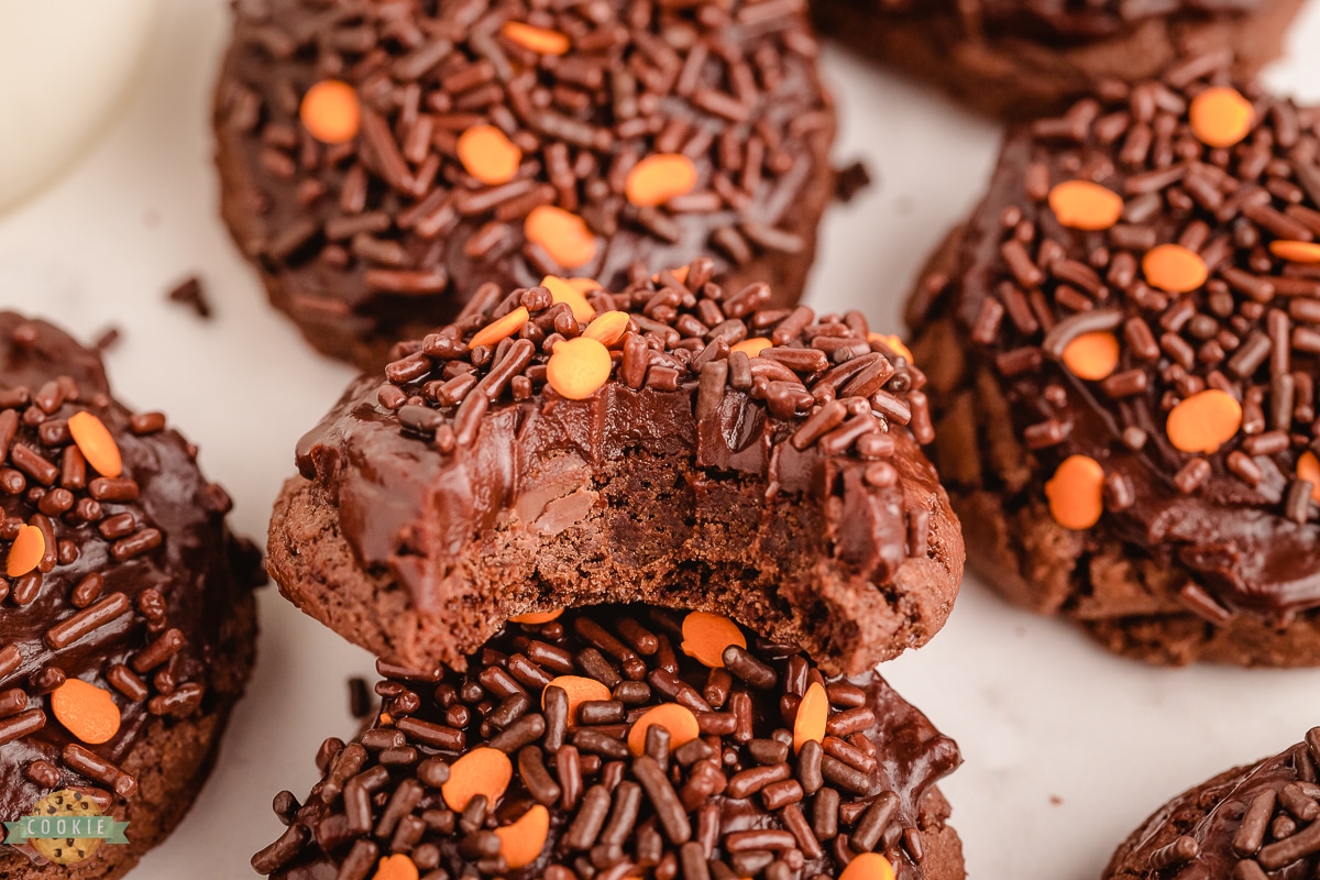 fudgy soft Halloween brownie cookies