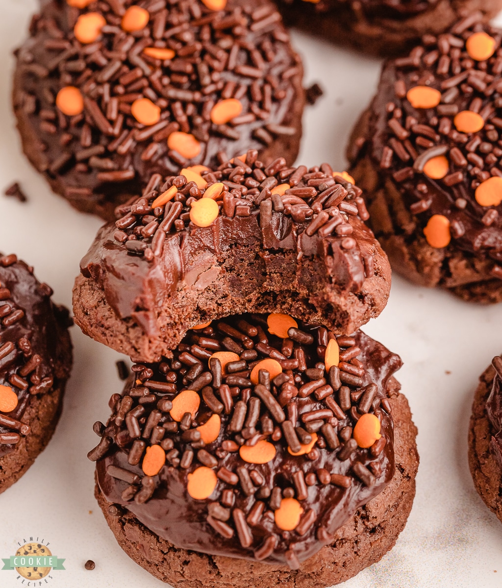 soft chewy Halloween Brownie cookies