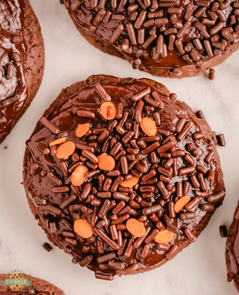 Halloween sprinkles on brownie cookies