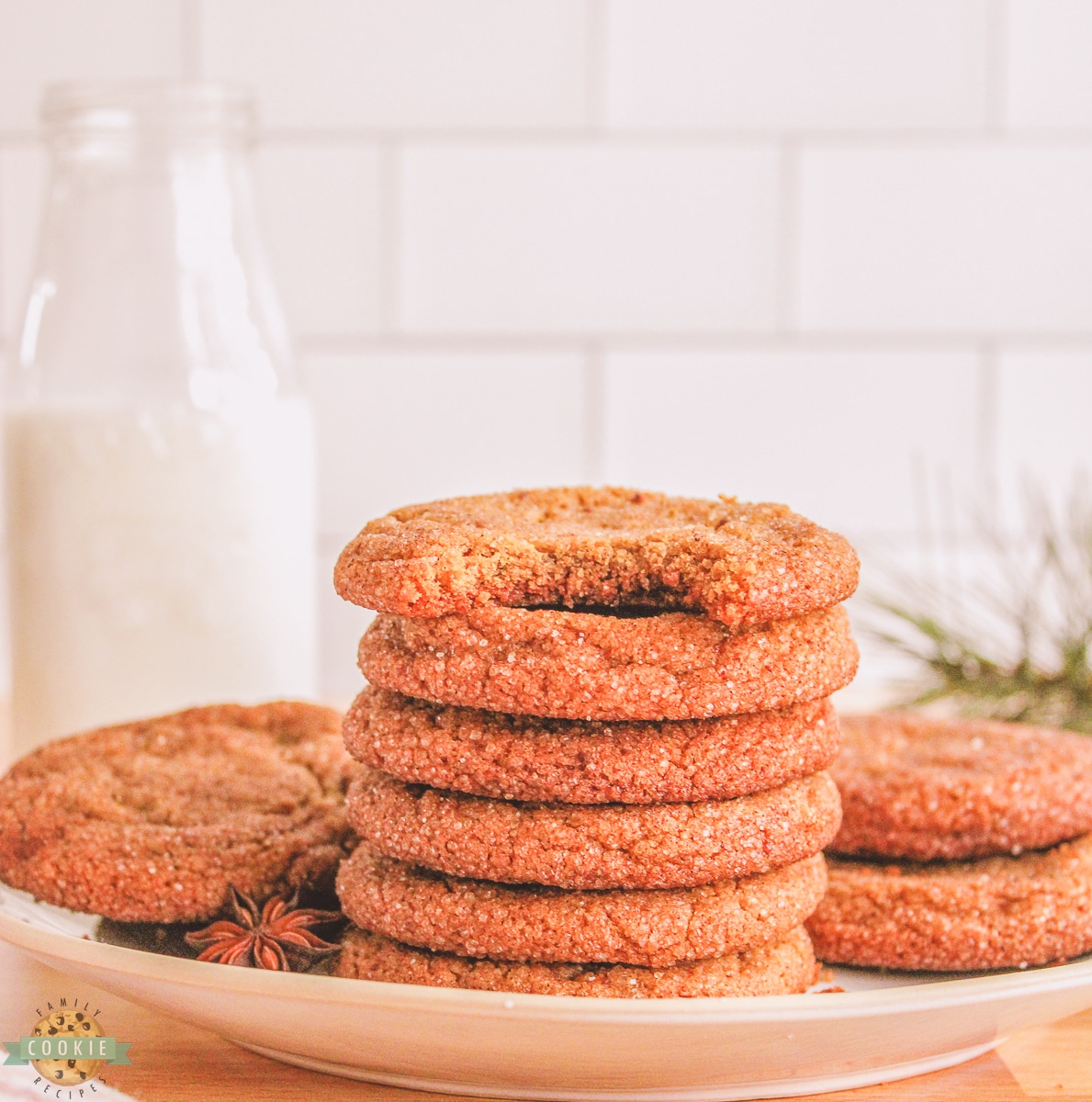 gingersnap cookies with milk