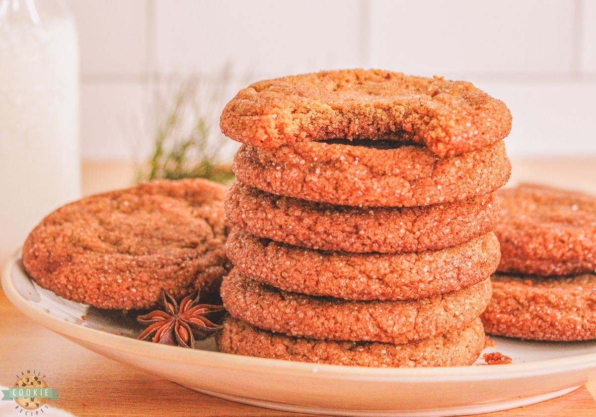 stack of gingersnap cookies