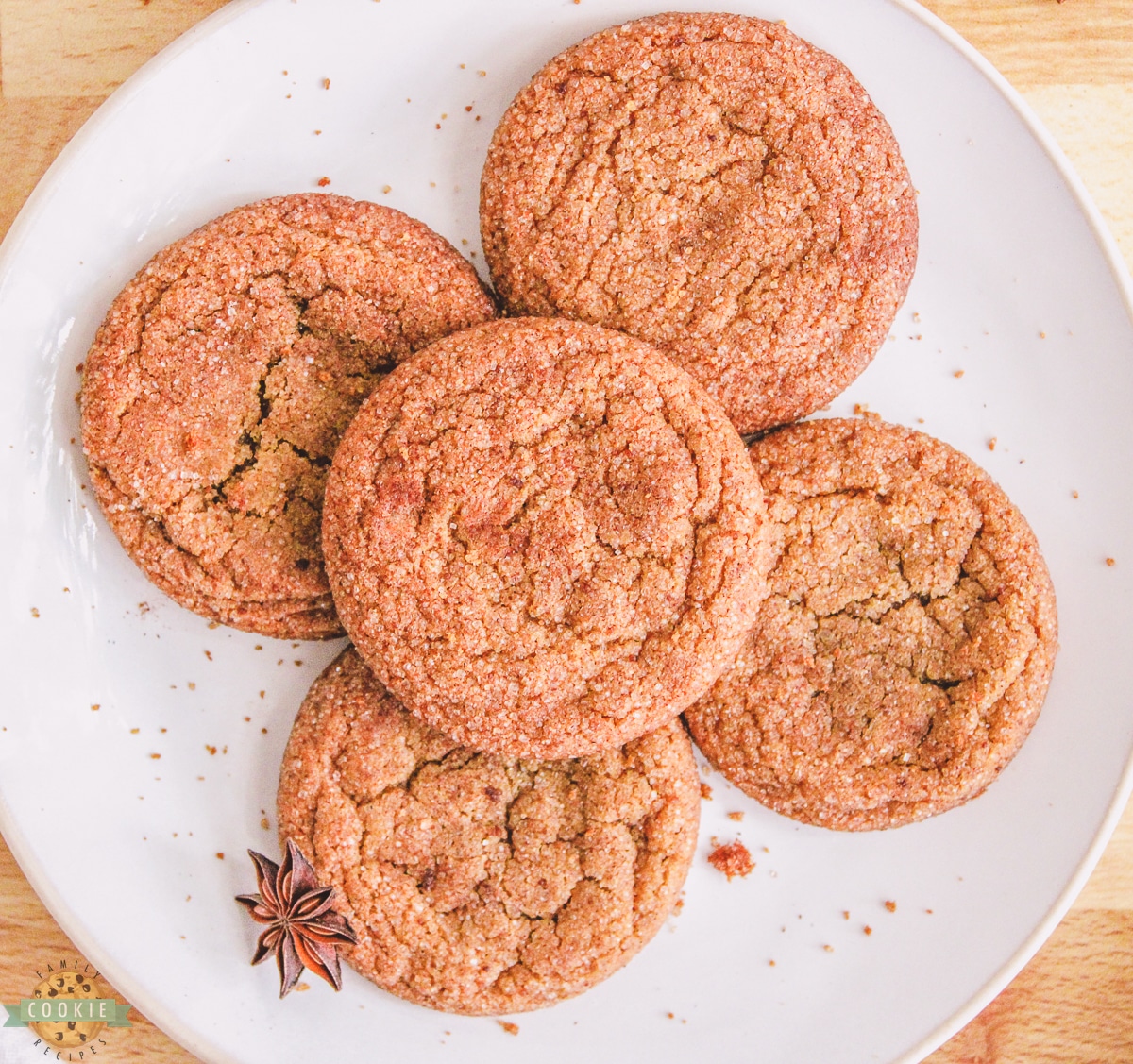 gingersnap cookies on a plate