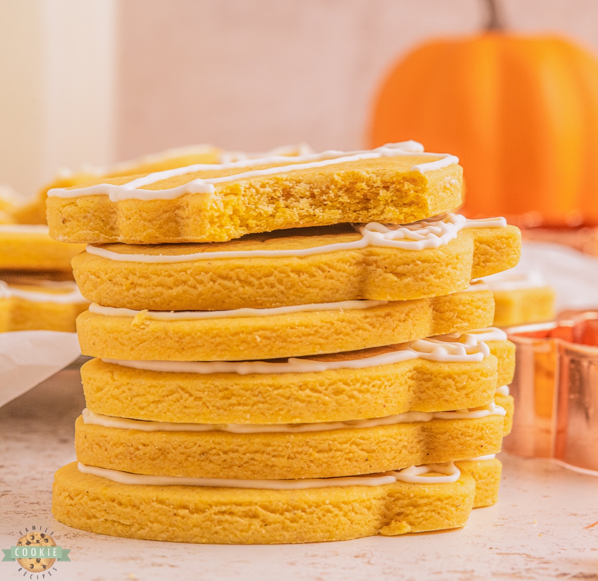 stack of Fall cut out cookies