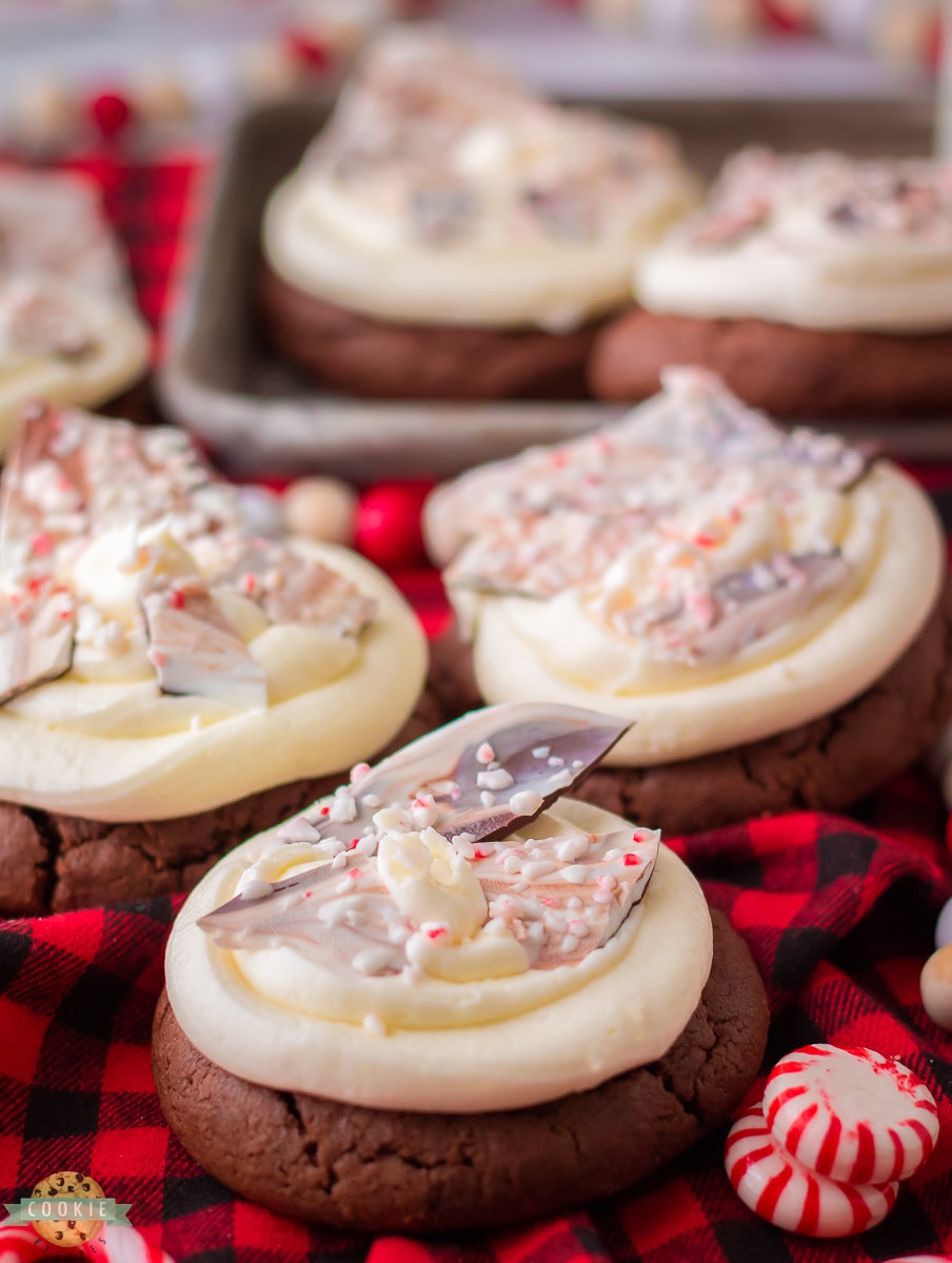 frosted peppermint bark cookies