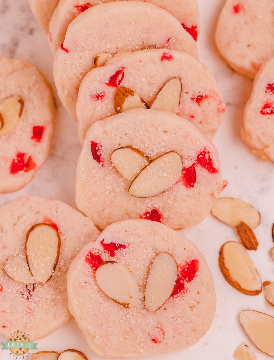 tender shortbread with cherries and almonds