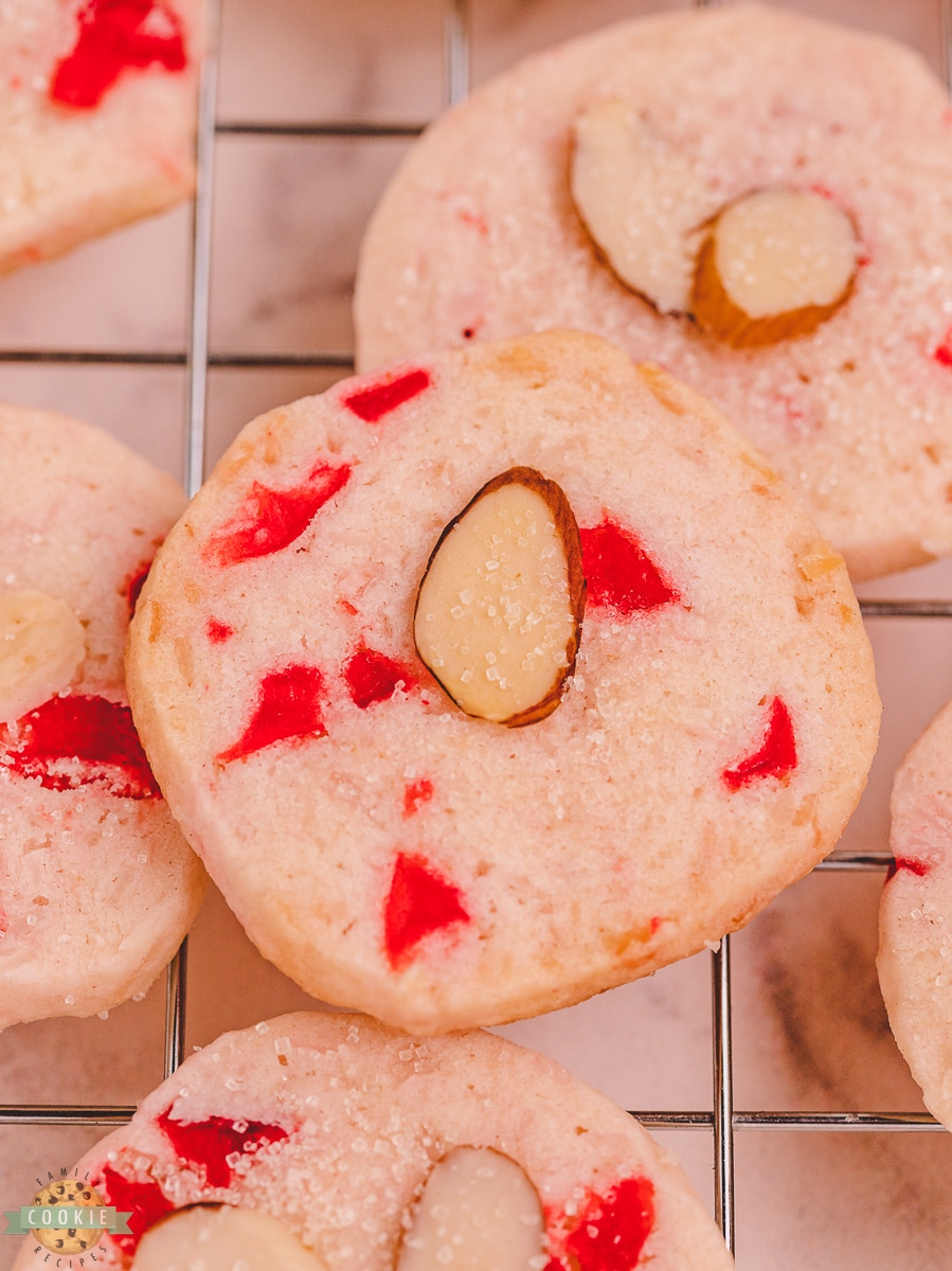 cherry shortbread with almonds