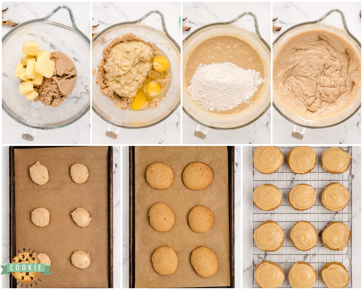 how to make banana cookies with caramel icing