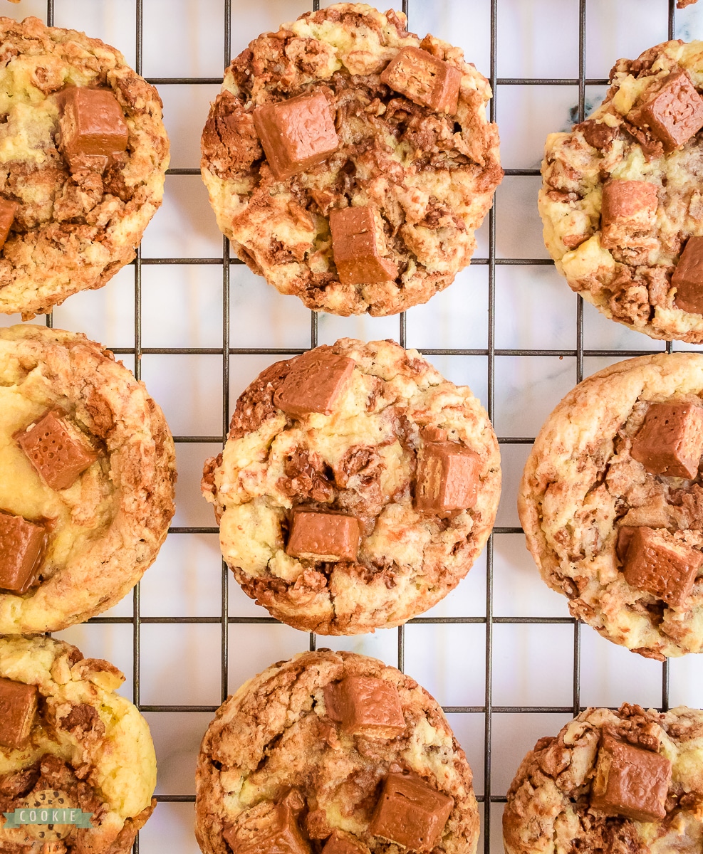 kit kat cookies on a cooling rack