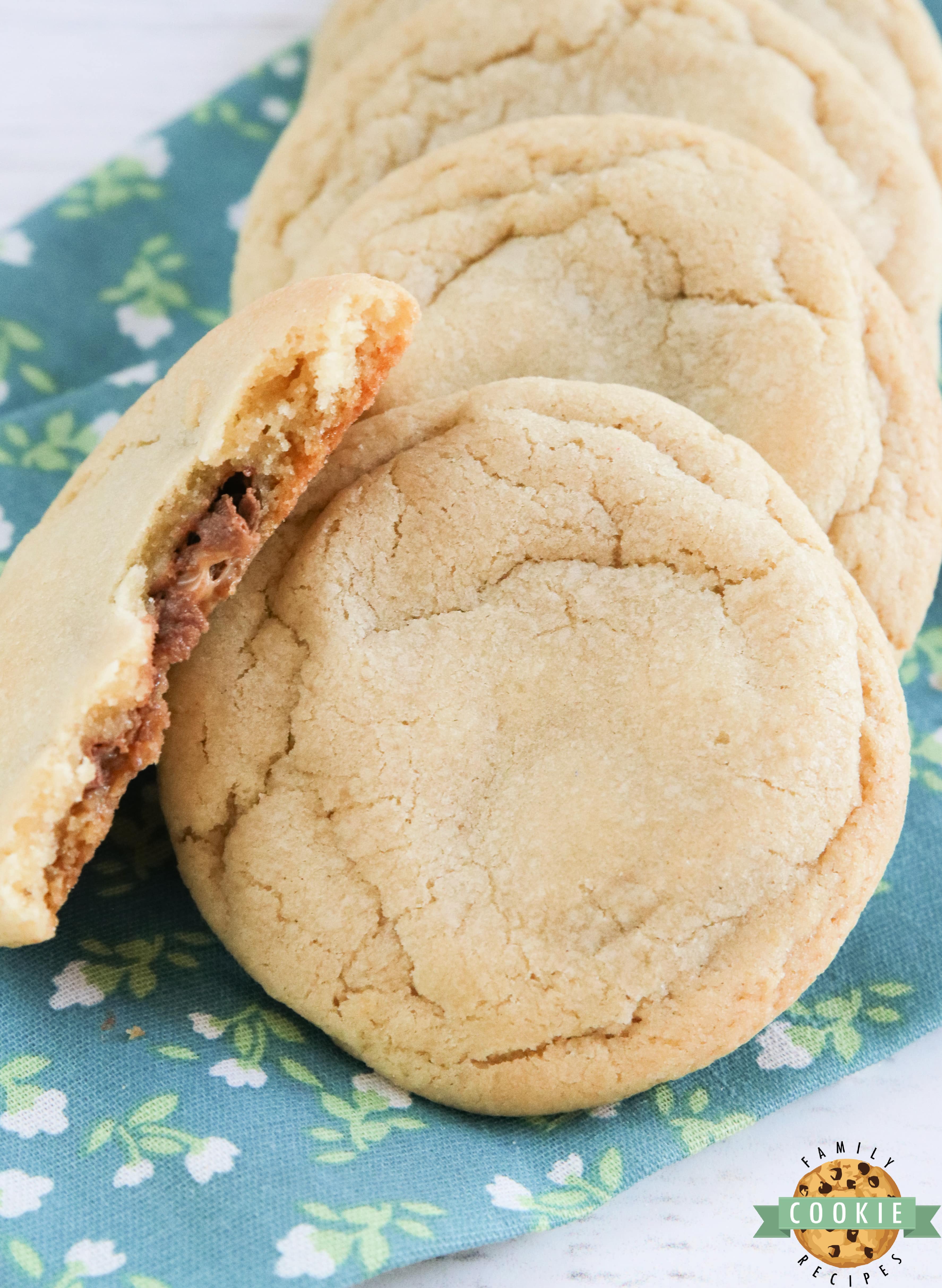 Cookies made with chocolate caramel candies in the middle