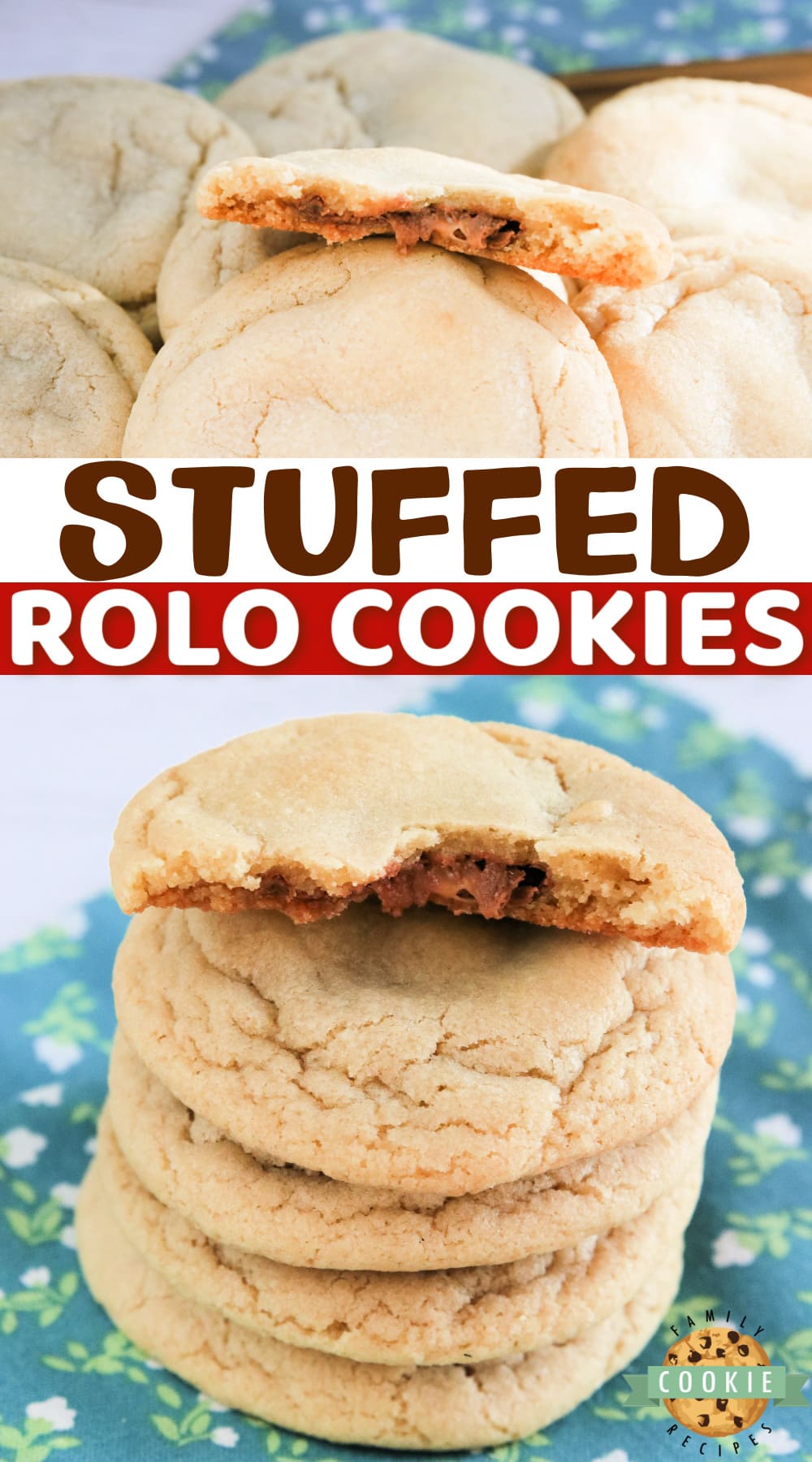 Stuffed Rolo Cookies are soft and chewy, with a melted Rolo candy in the center. Simple cookie recipe that is one of my all-time favorites!