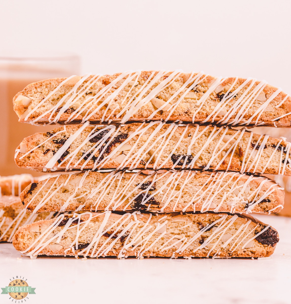 stack of 4 biscotti cookies