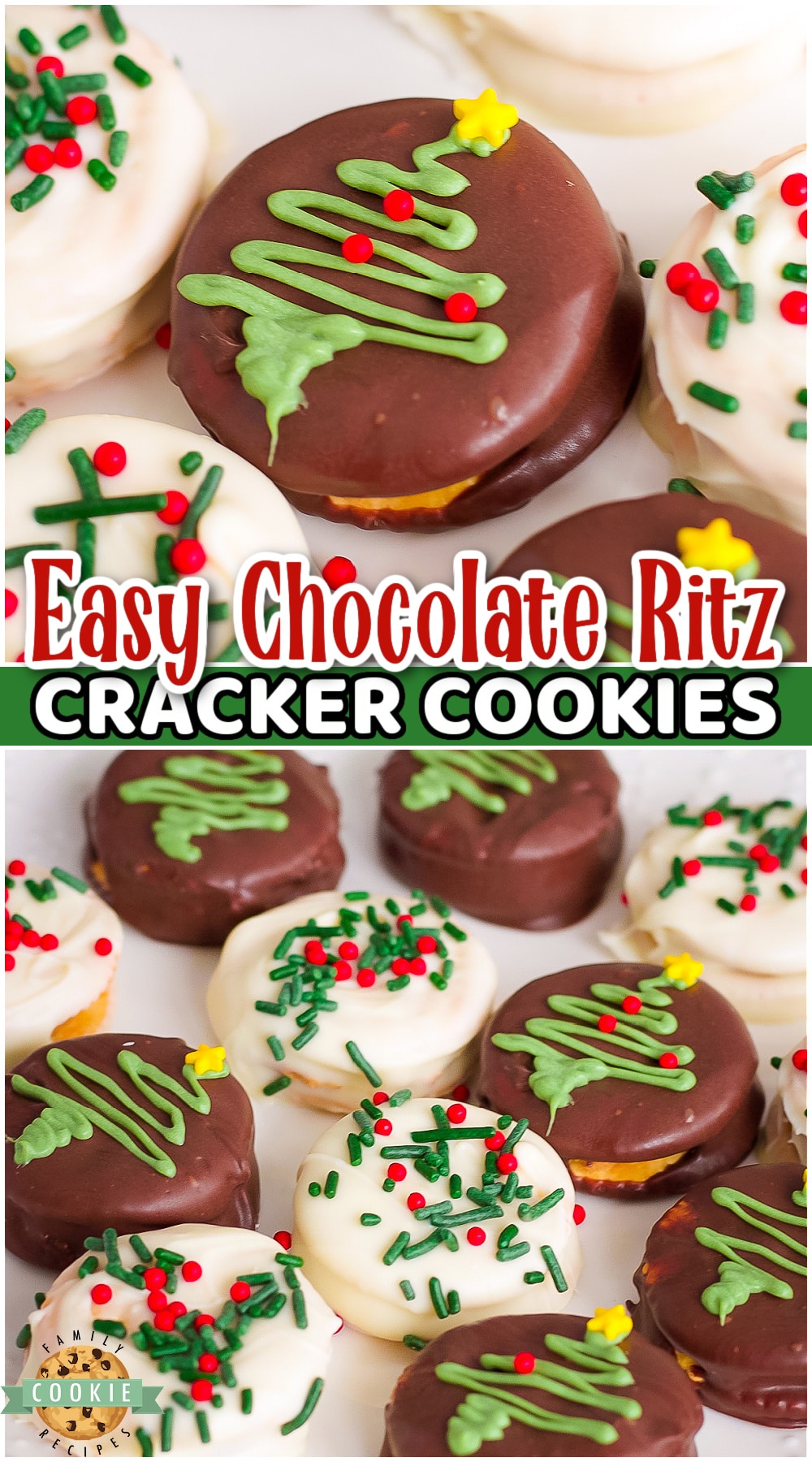 Chocolate Ritz Cracker Cookies are a simple but delicious Christmas staple! The perfect peanut butter Ritz addition to your cookie platters! 
