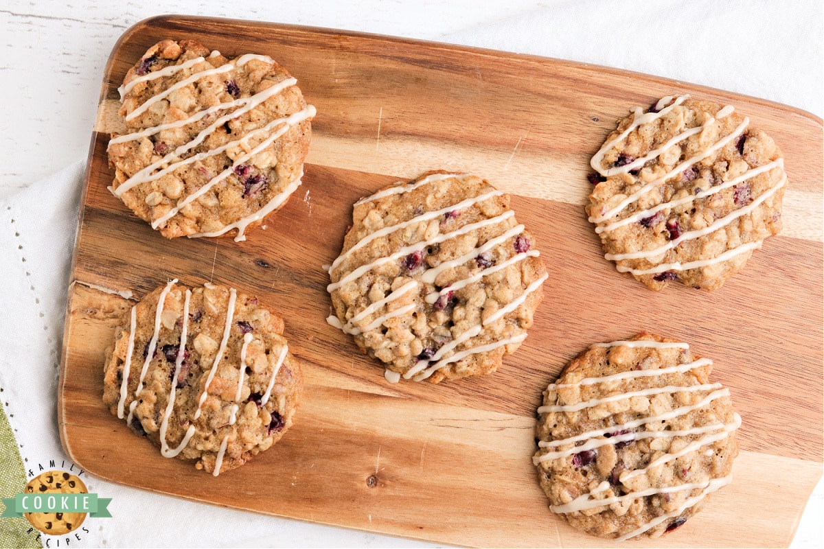 Oatmeal cookies with a maple glaze