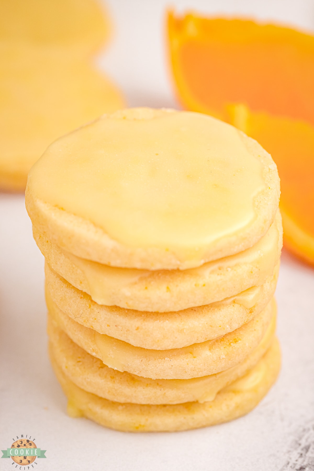 stack of orange shortbread