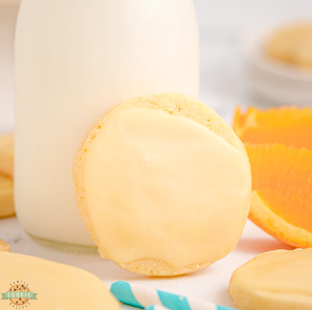 orange shortbread with milk