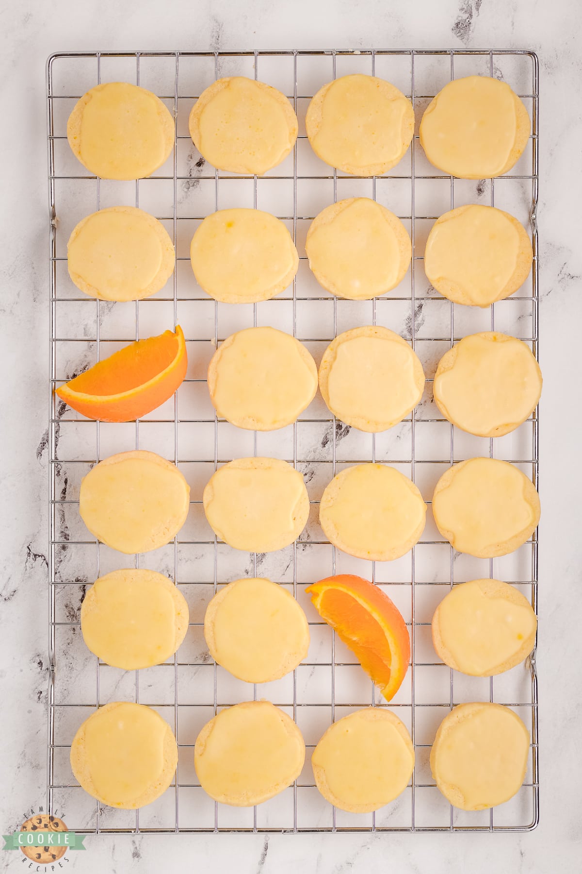 buttery orange cookies on a cooling rack