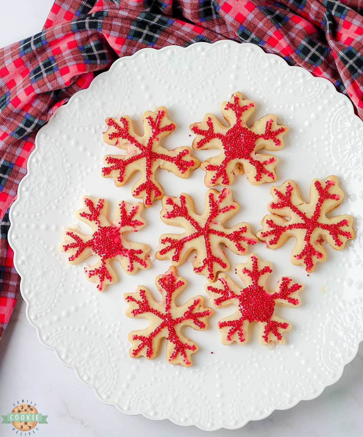 plate of peppermint cut out cookies
