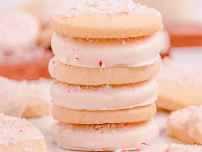 stack of peppermint shortbread