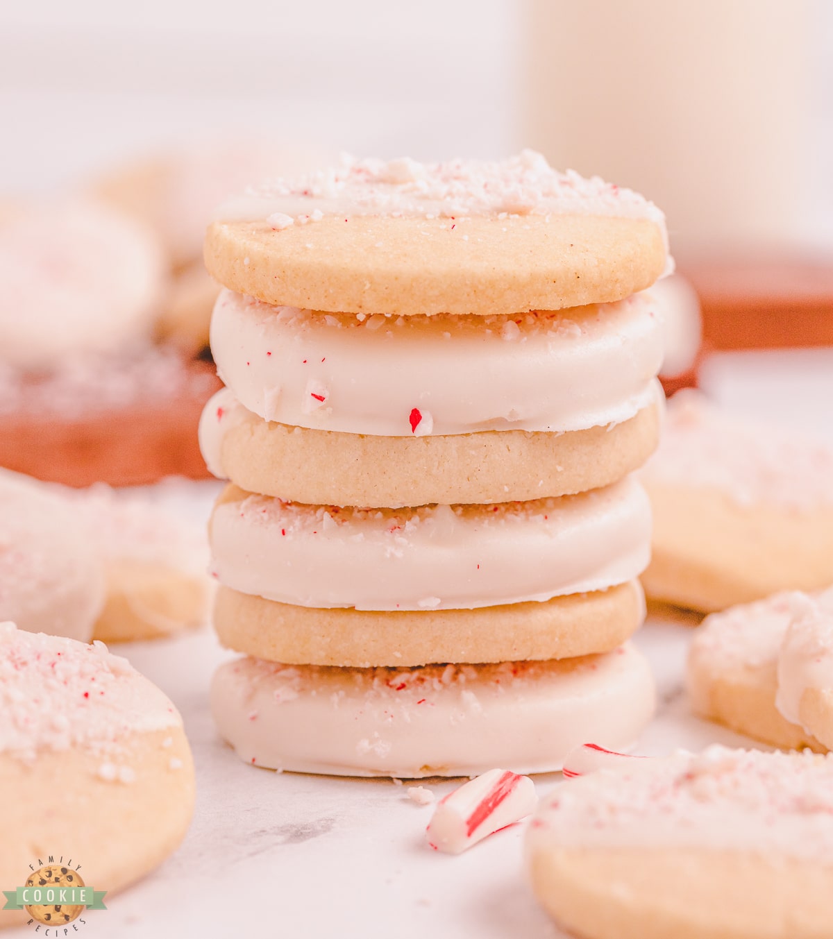 Peppermint shortbread cookies.