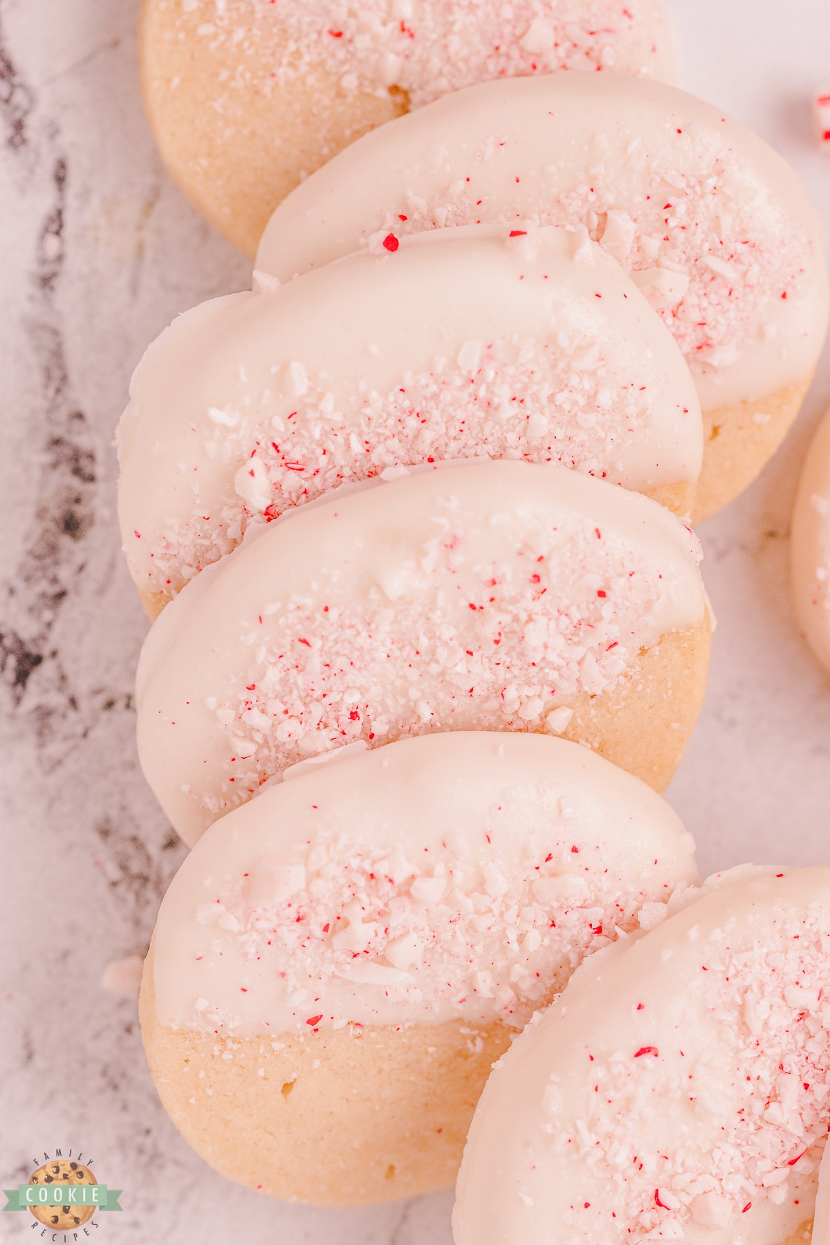 stack of peppermint shortbread