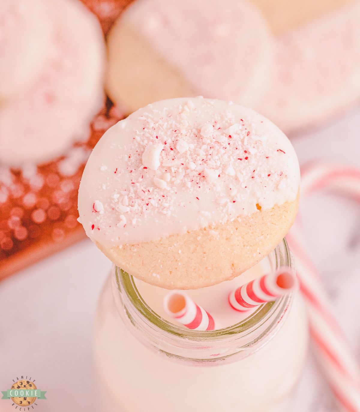 peppermint shortbread with milk