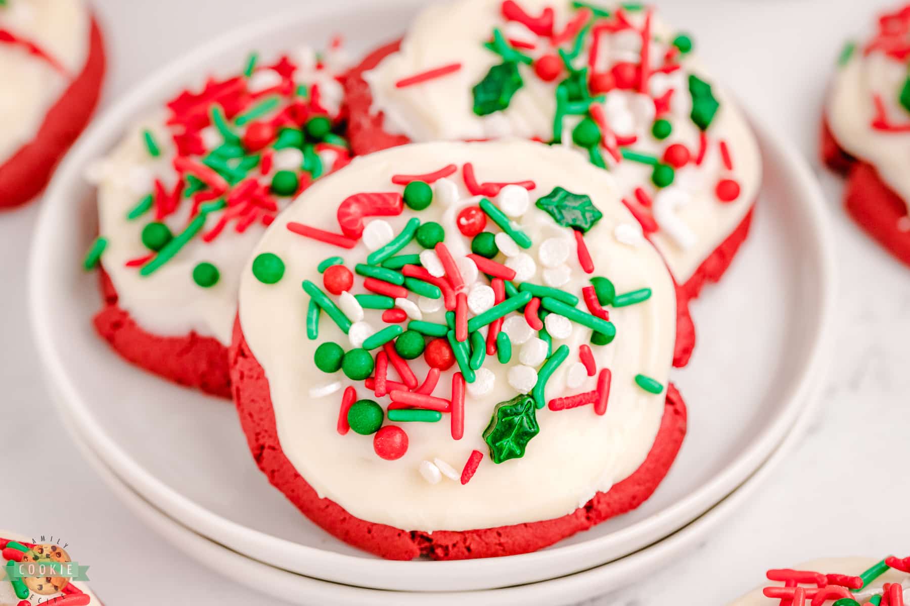 red velvet holiday cookies
