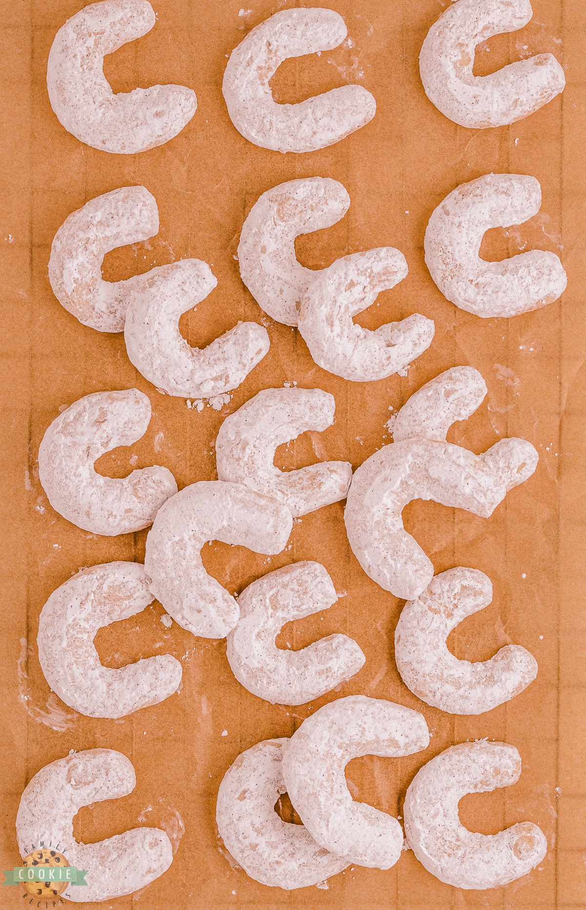 sheet pan full of crescent cookies