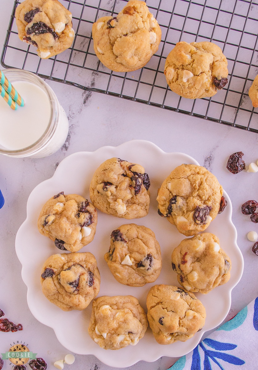 plate of cherry cookies