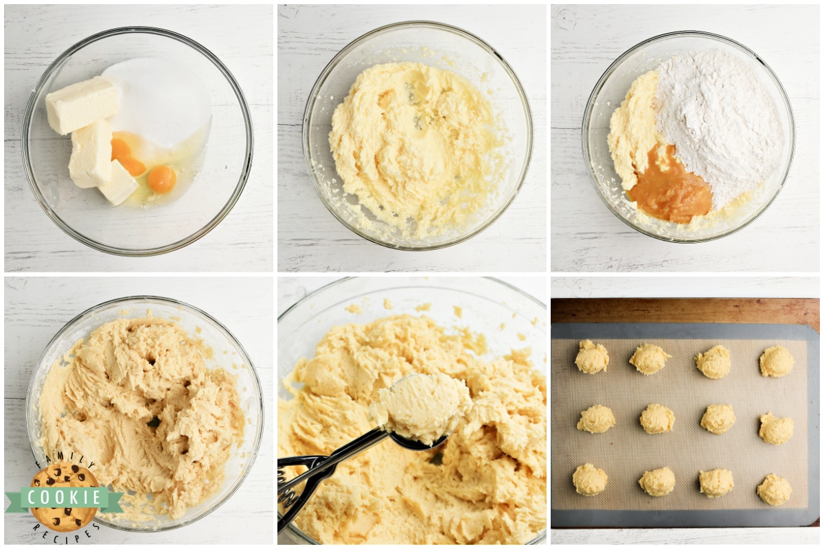 Step by step instructions on how to make orange juice cookies