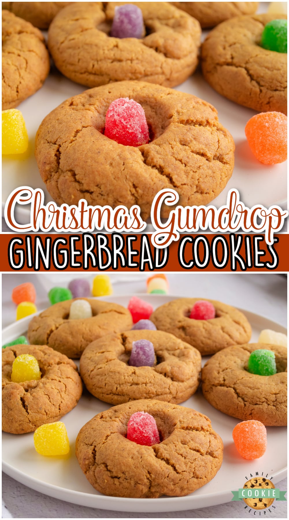 Gumdrop Gingerbread Cookies are a classic Christmas treat that everyone enjoys! These cookies with gumdrops are an easy way to enjoy gingerbread!