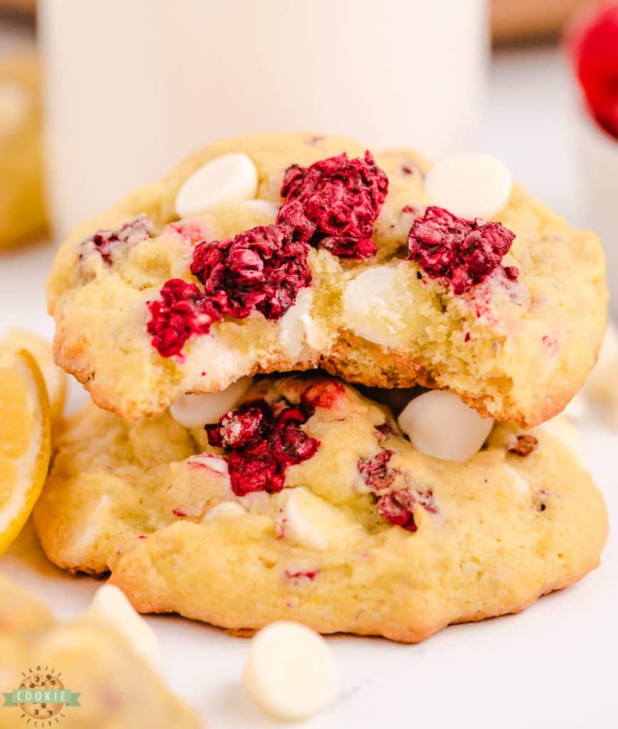 lemon raspberry white chocolate cookies