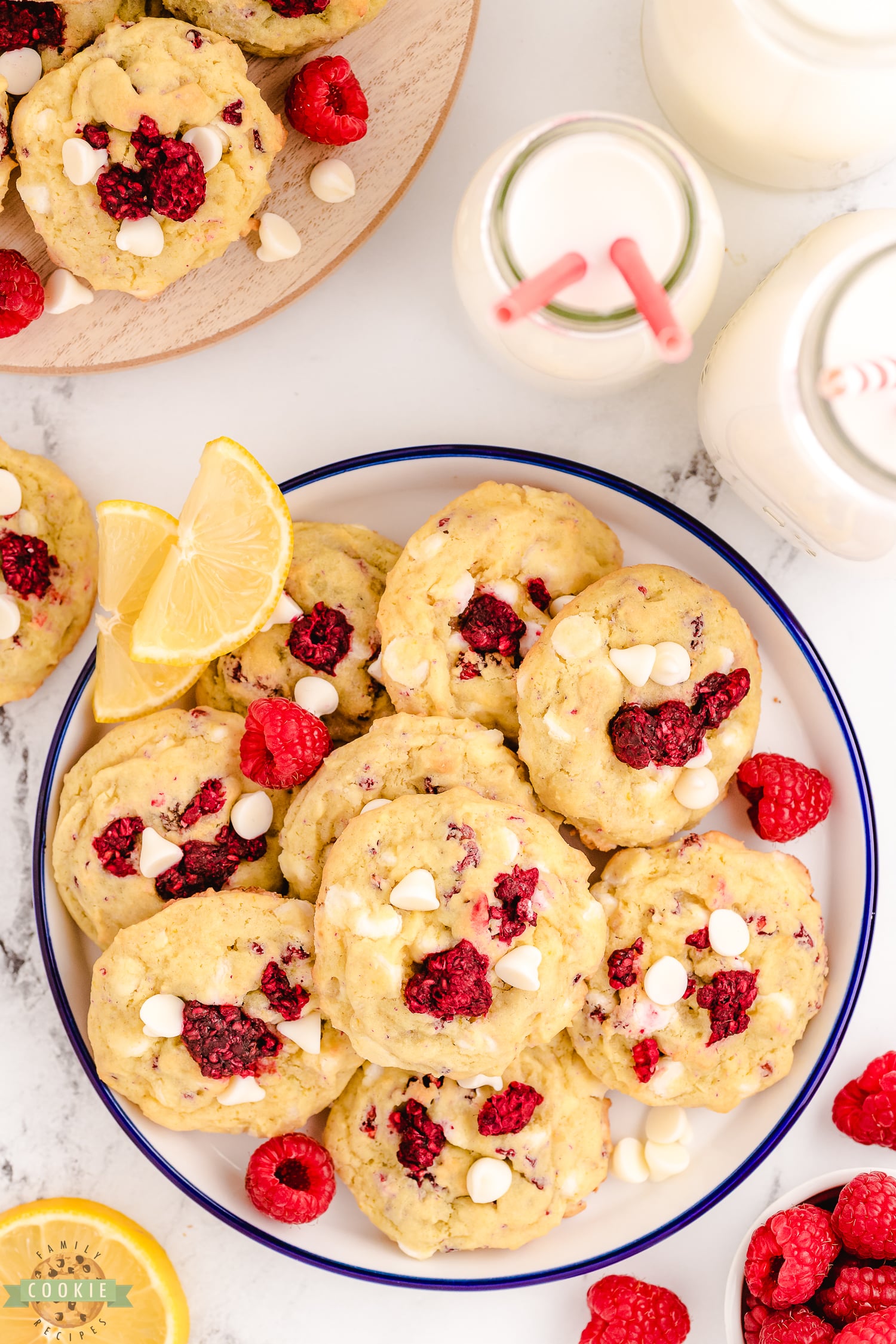 plateful of raspberry lemon cookies