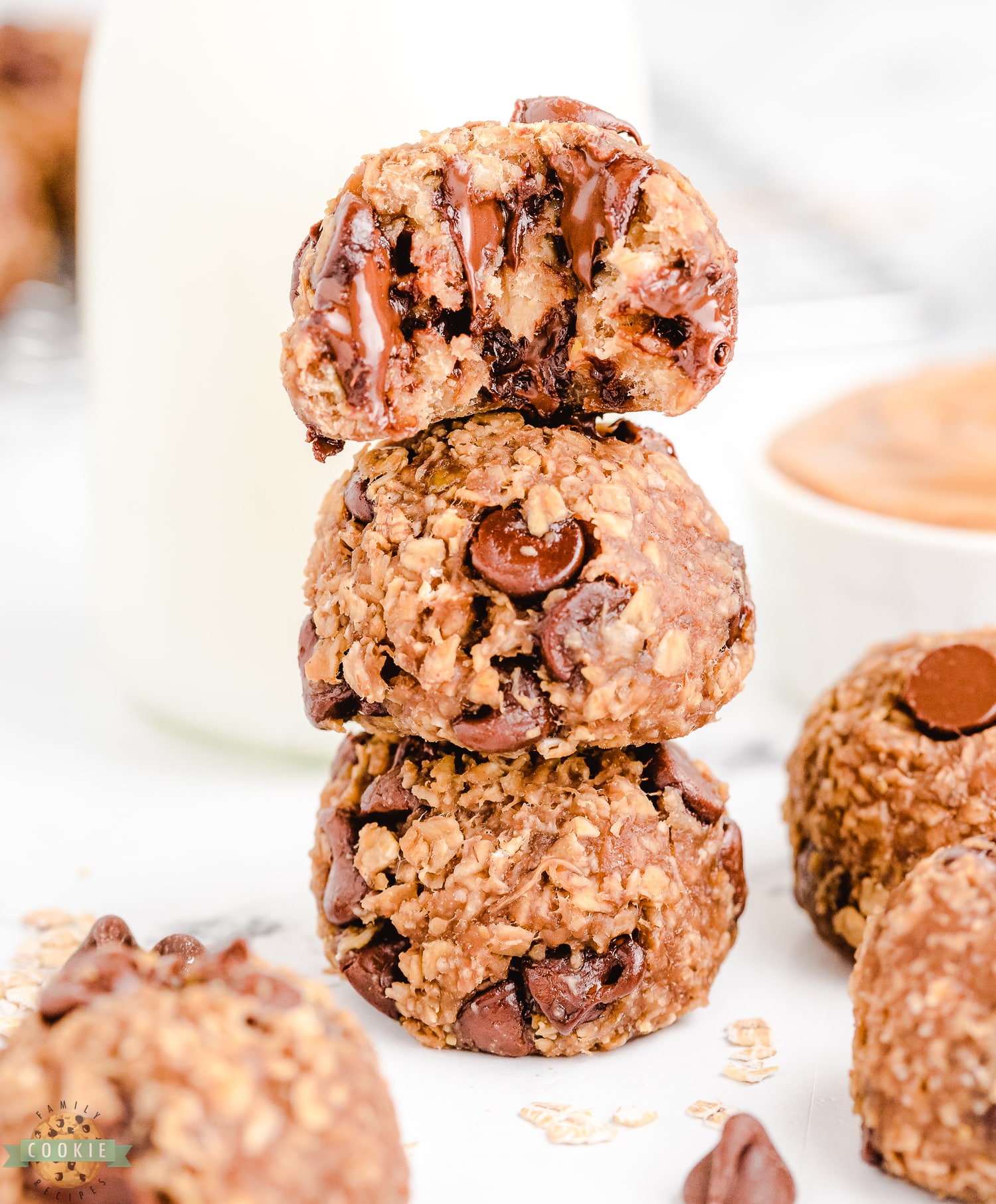 Easy Vegan Chocolate Chip cookies stacked