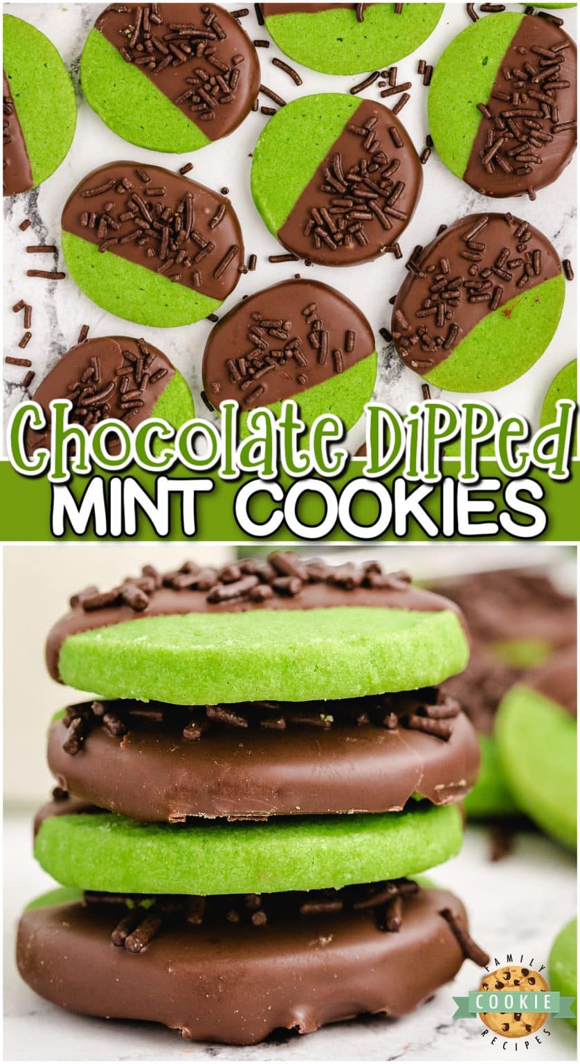 Green Mint Chocolate Cookies - Family Cookie Recipes