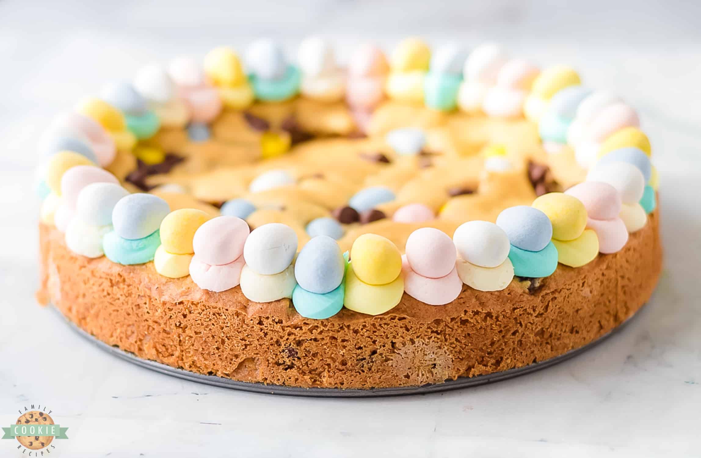 delightful pastel Easter cookie cake