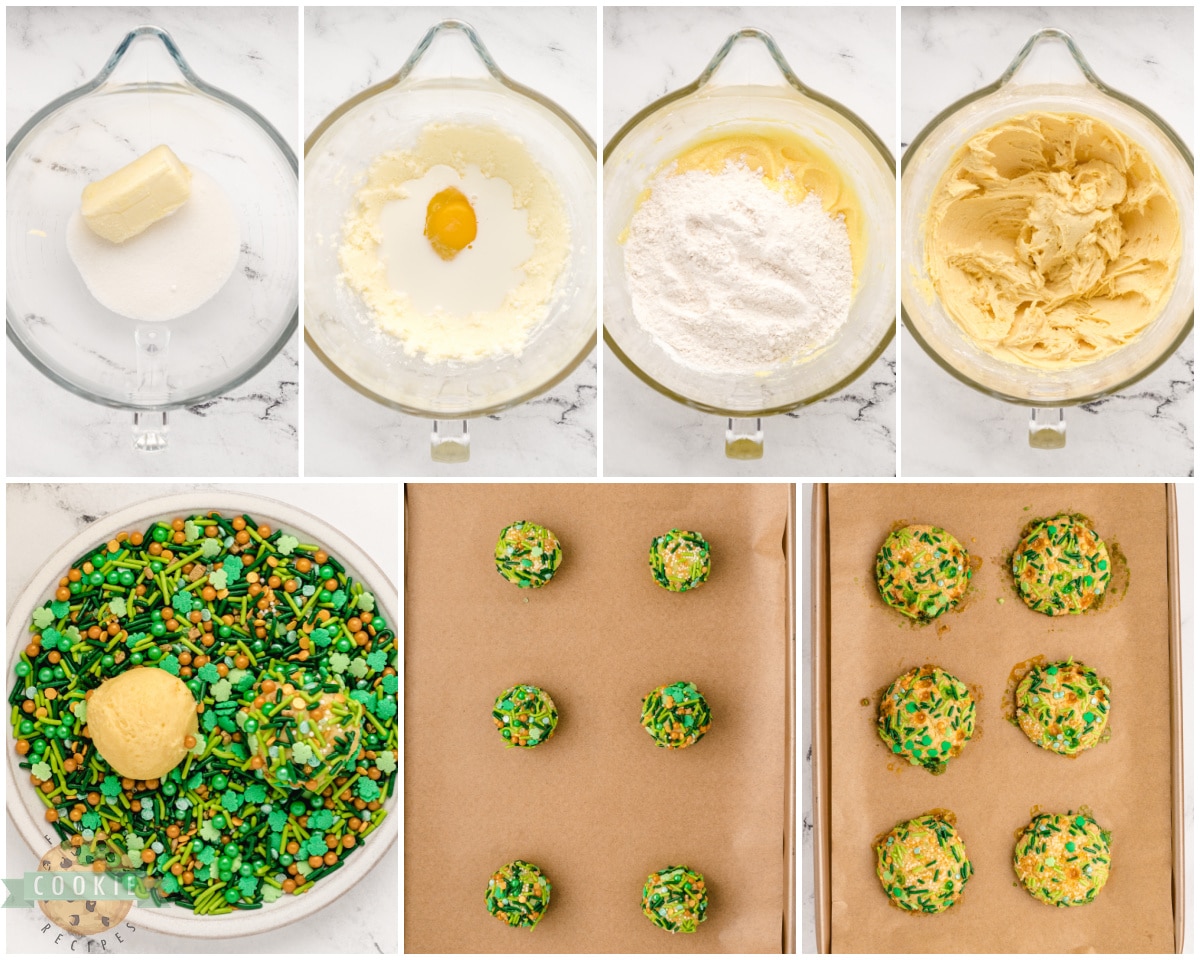 how to make St. Patricks' day sprinkle cookies