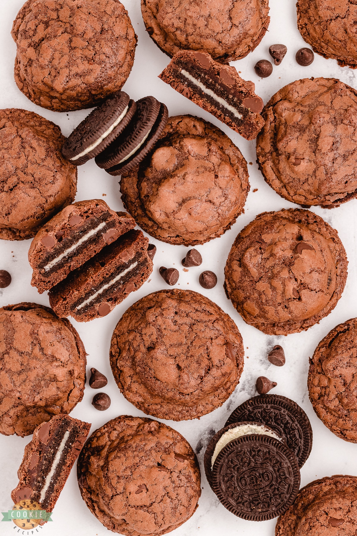 oreo stuffed brownie cookies