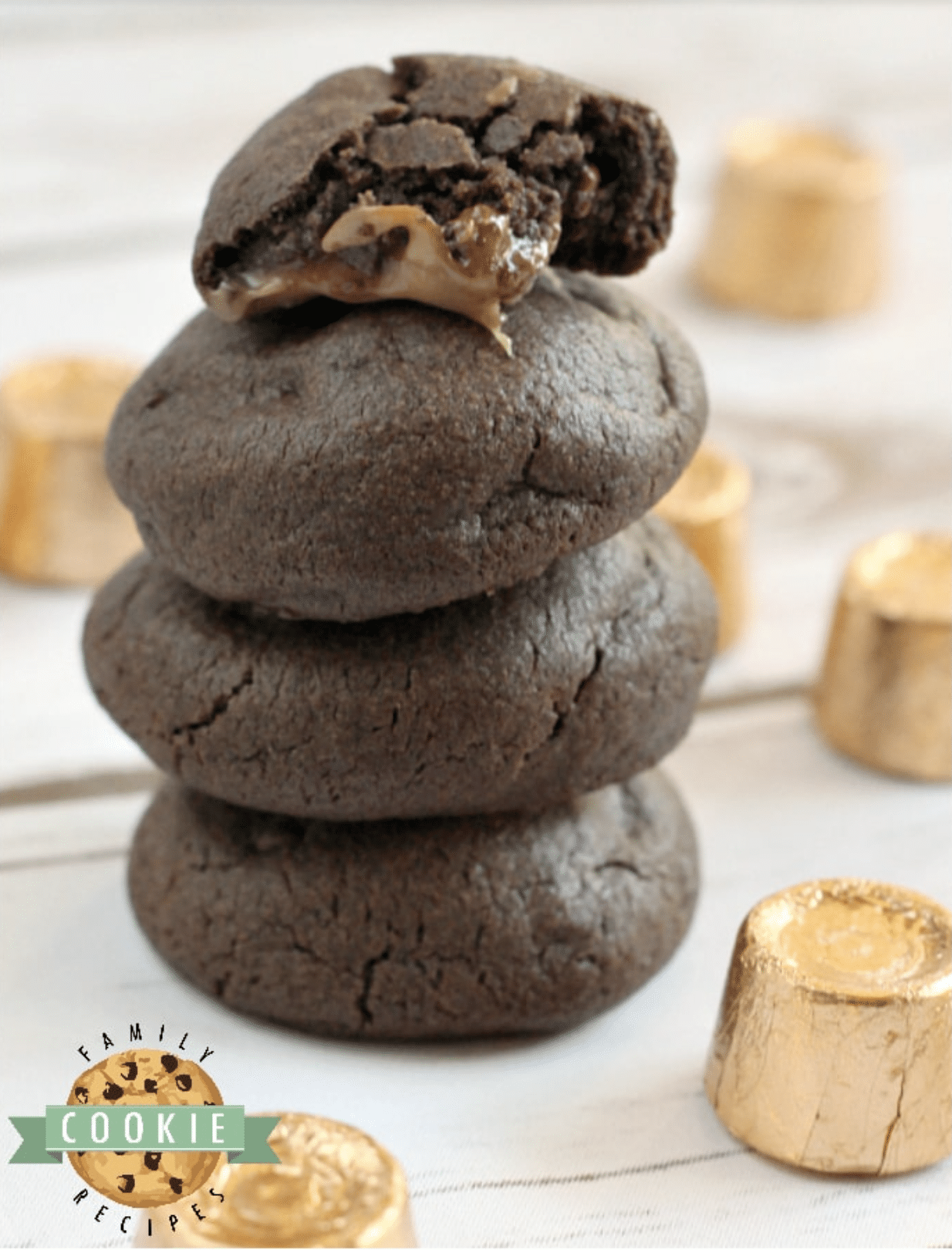 Chocolate Caramel Cake Mix Cookies