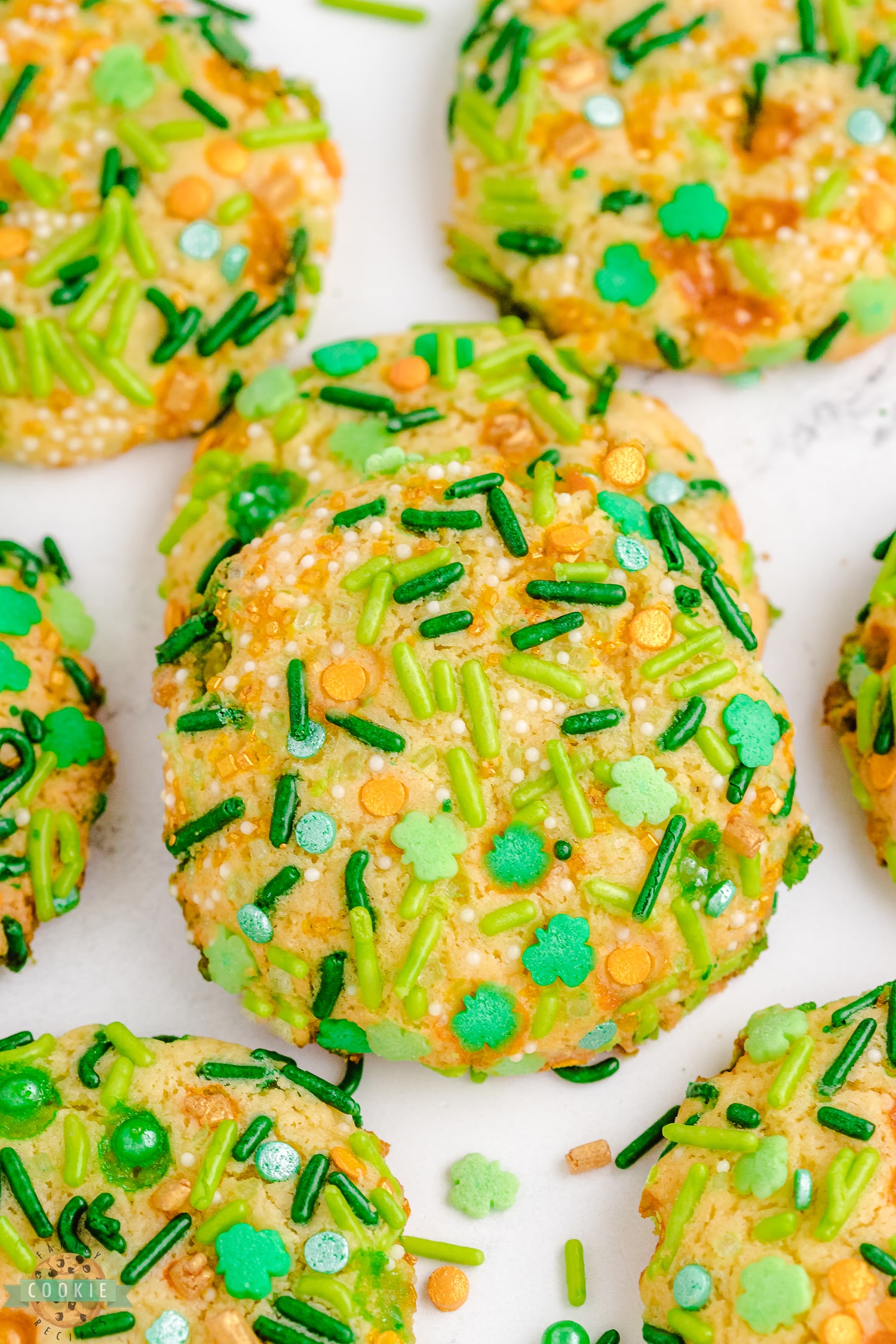 green sprinkle cookies perfect for St. Patrick's day