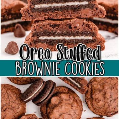 Oreo Stuffed Brownie Cookies recipe.PIN