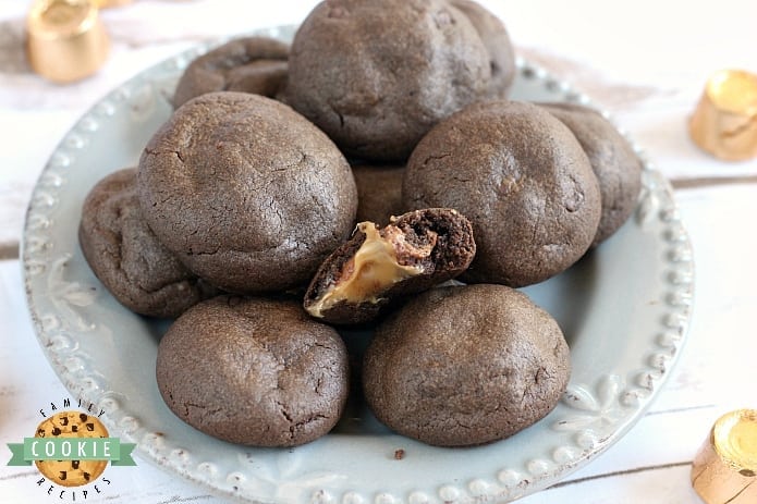 Chocolate Caramel Cake Mix Cookies