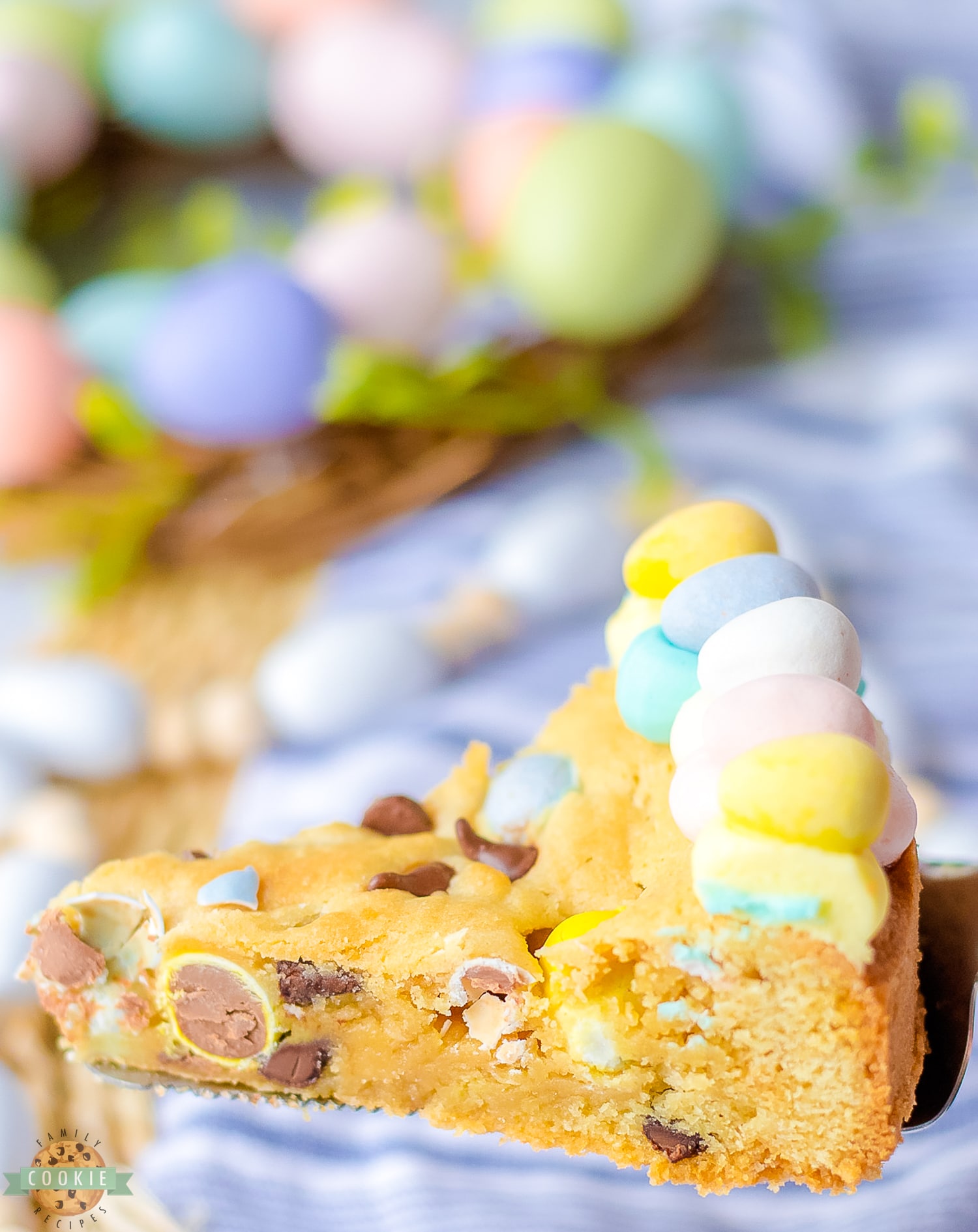 serving of an Easter cookie cake