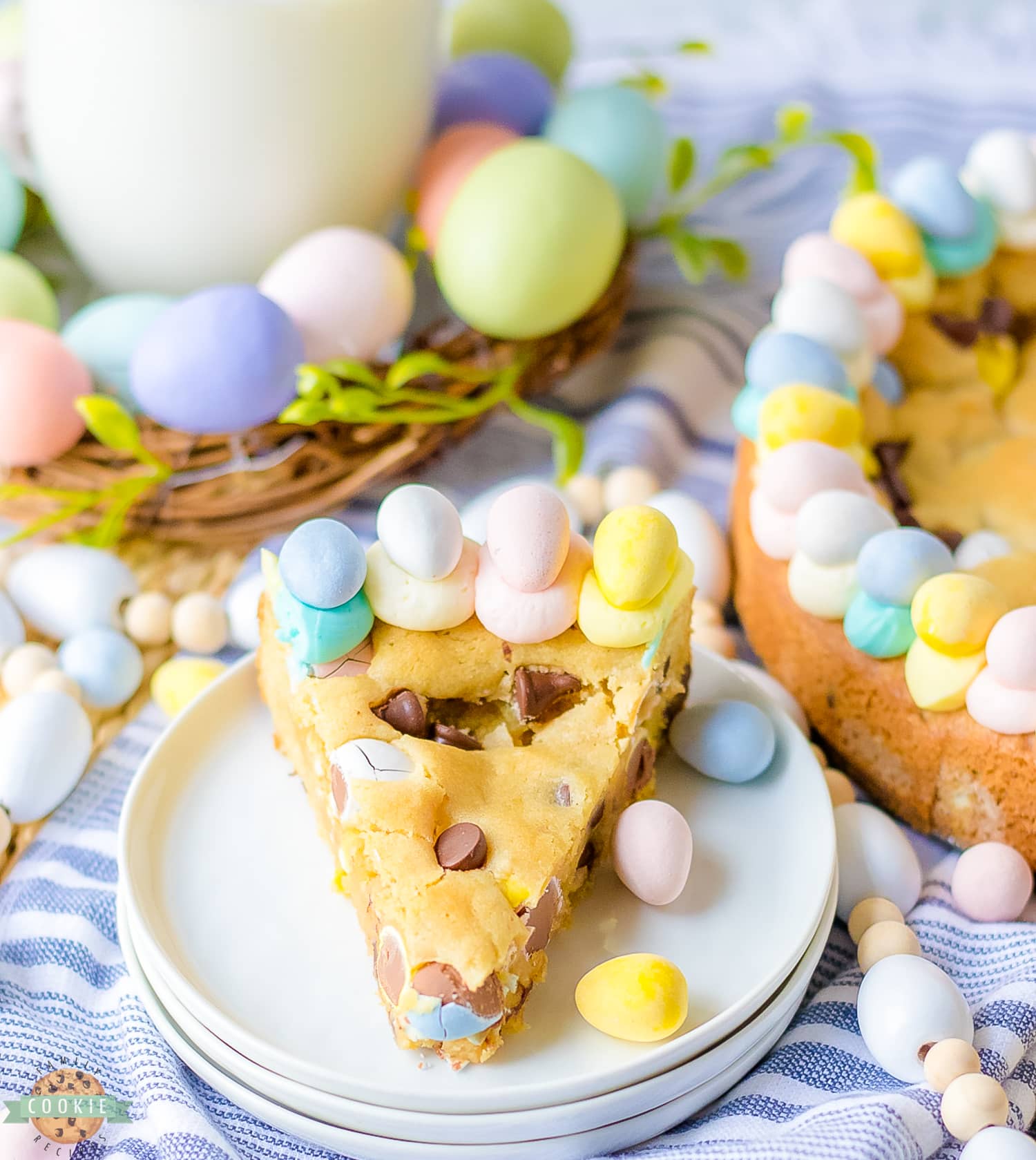 slice of Easter cookie cake