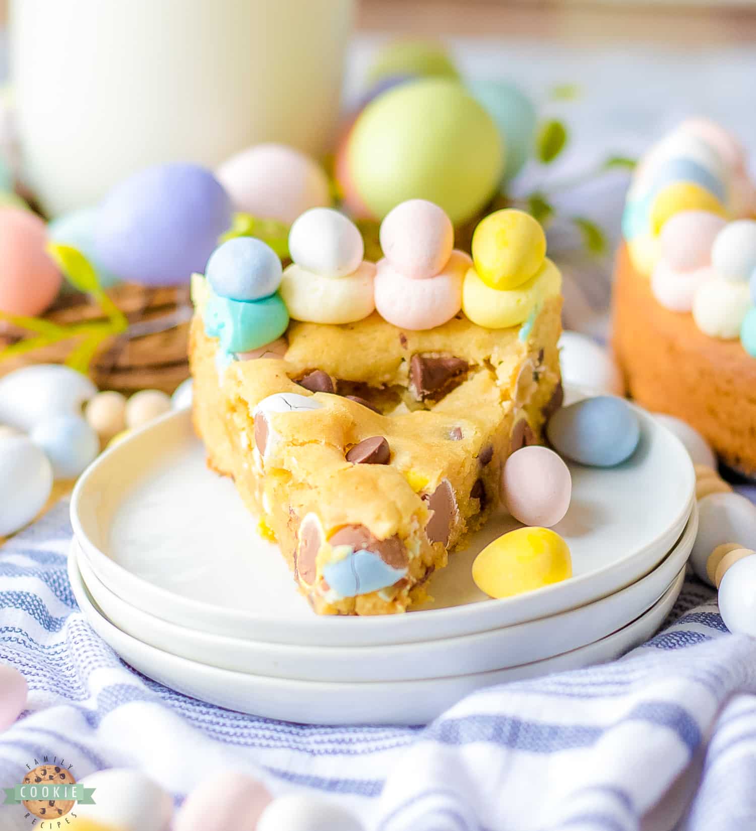 easter chocolate chip cookie cake.