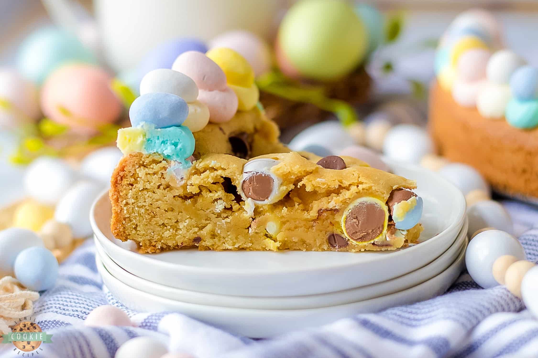 Easter cookie cake with Cadbury mini eggs