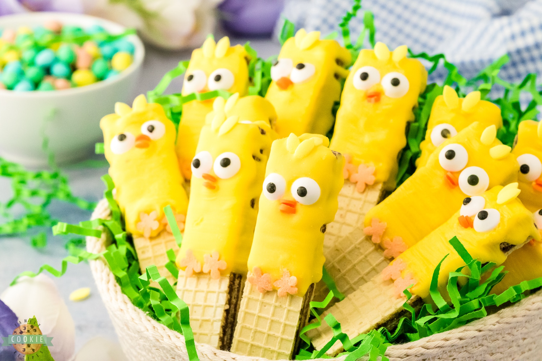 easy Easter chick wafer cookies